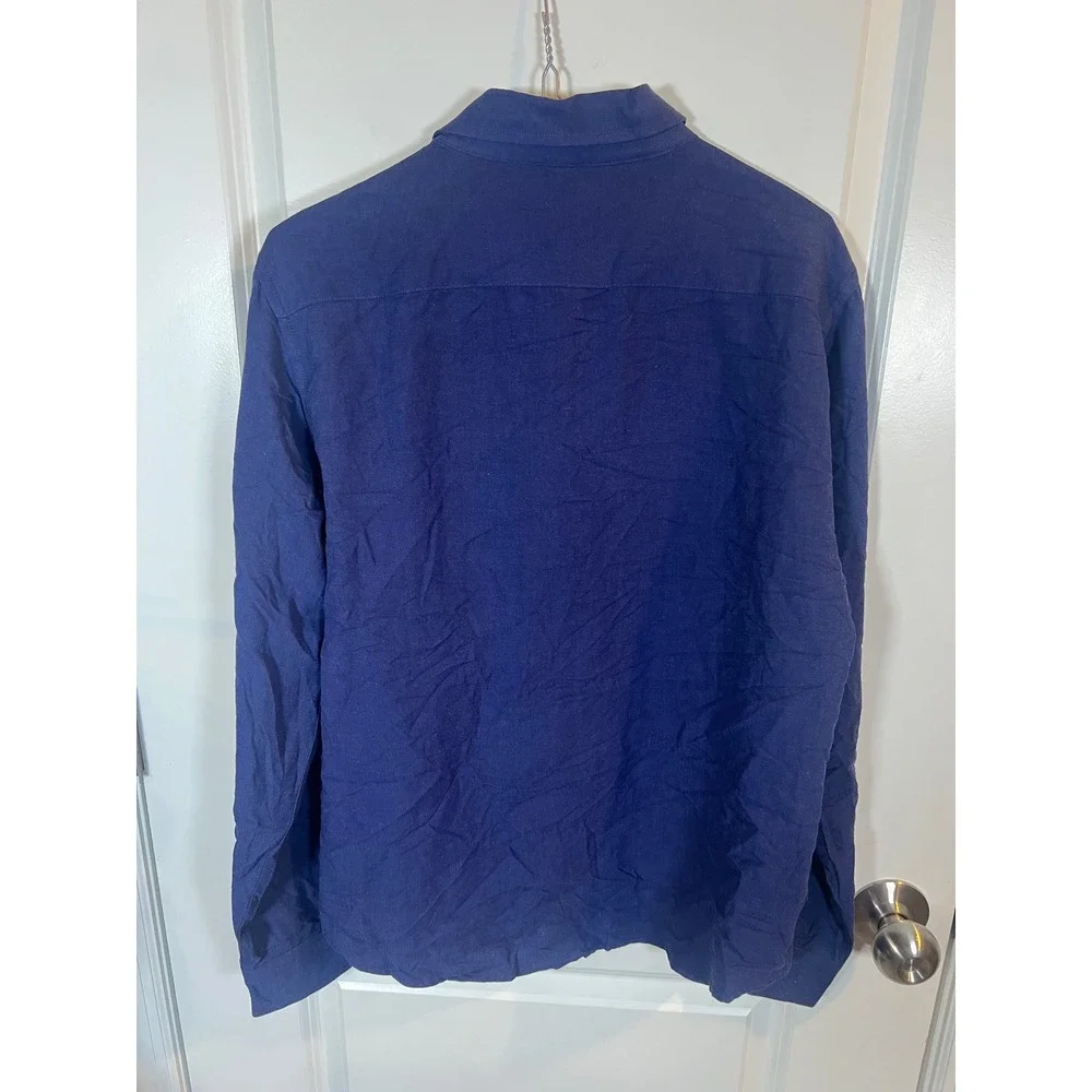 Banana Republic Mens Button Down Untucked‎ Slim Fit Blue Size M